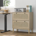 Cassiday - 2-Drawer Lateral Filing Cabinet Oak Cane Office Storage