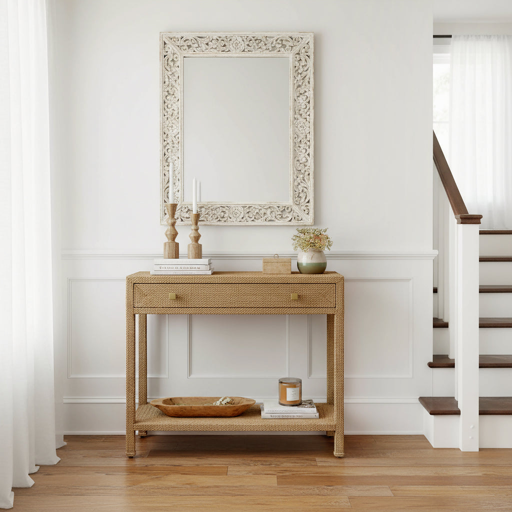 Como - Banana Leaf Console Table Coastal Entryway Furniture