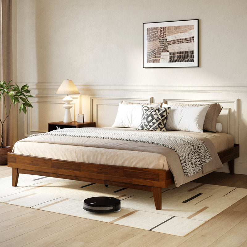 Coraline - Solid Wood Platform Bed Mid-Century Modern Heavy-Duty