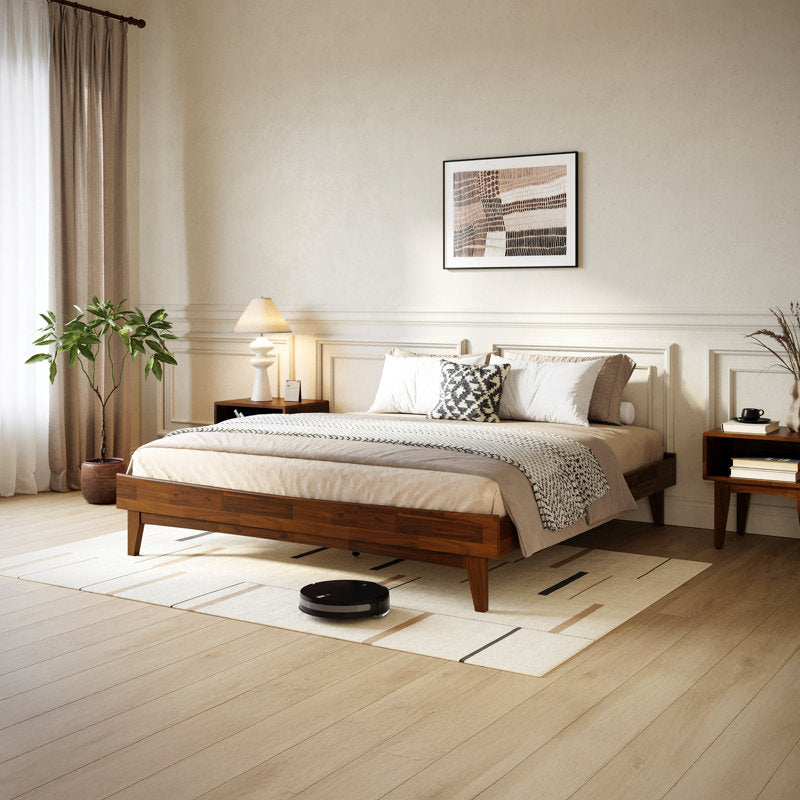 Coraline - Solid Wood Platform Bed Mid-Century Modern Heavy-Duty