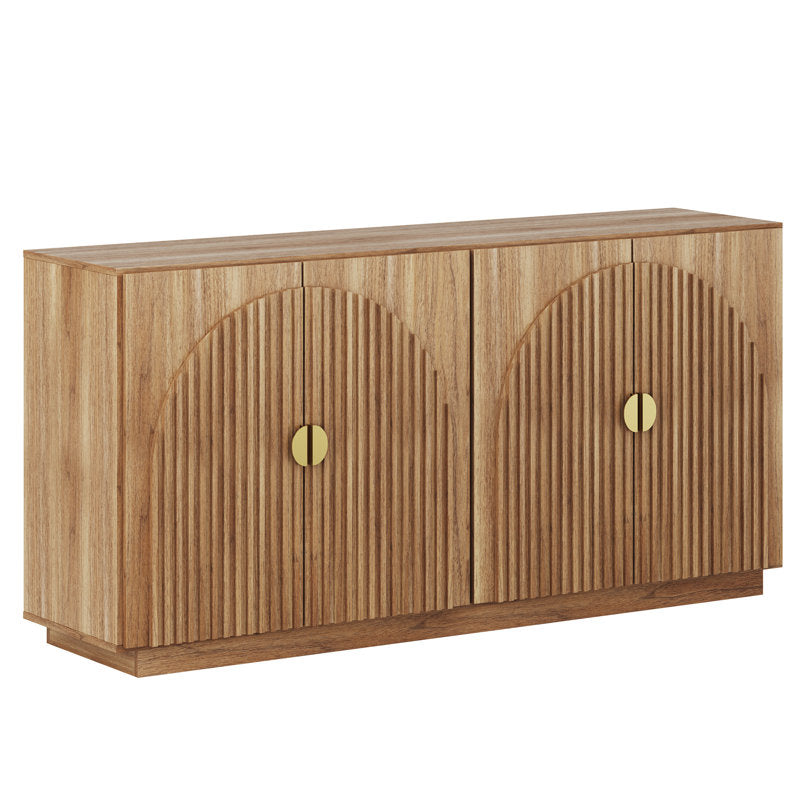 Corbey - 64.8" Fluted Buffet Cabinet Symmetrical Arc Sideboard
