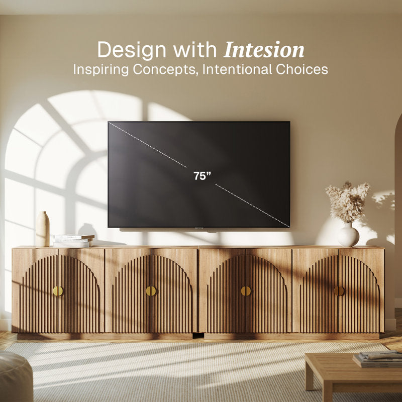 Corbey - 64.8" Fluted Buffet Cabinet Symmetrical Arc Sideboard