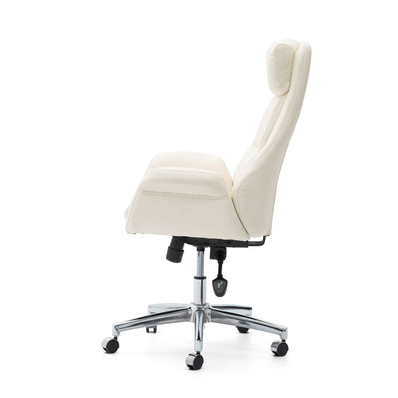 Corjan - Mid-Century Modern Faux Leather Executive Office Chair