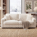 Cottone - Faux Fur Upholstered Loveseat Sofa for Small Spaces