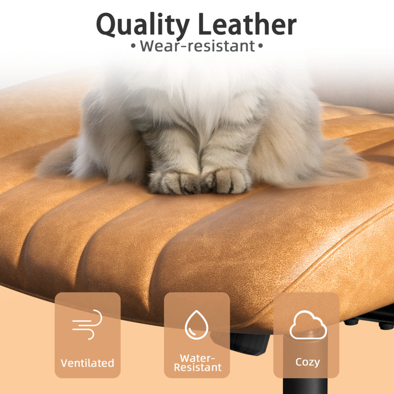 Crowley - Mid-Century Modern Leather Office Chair for Home Office
