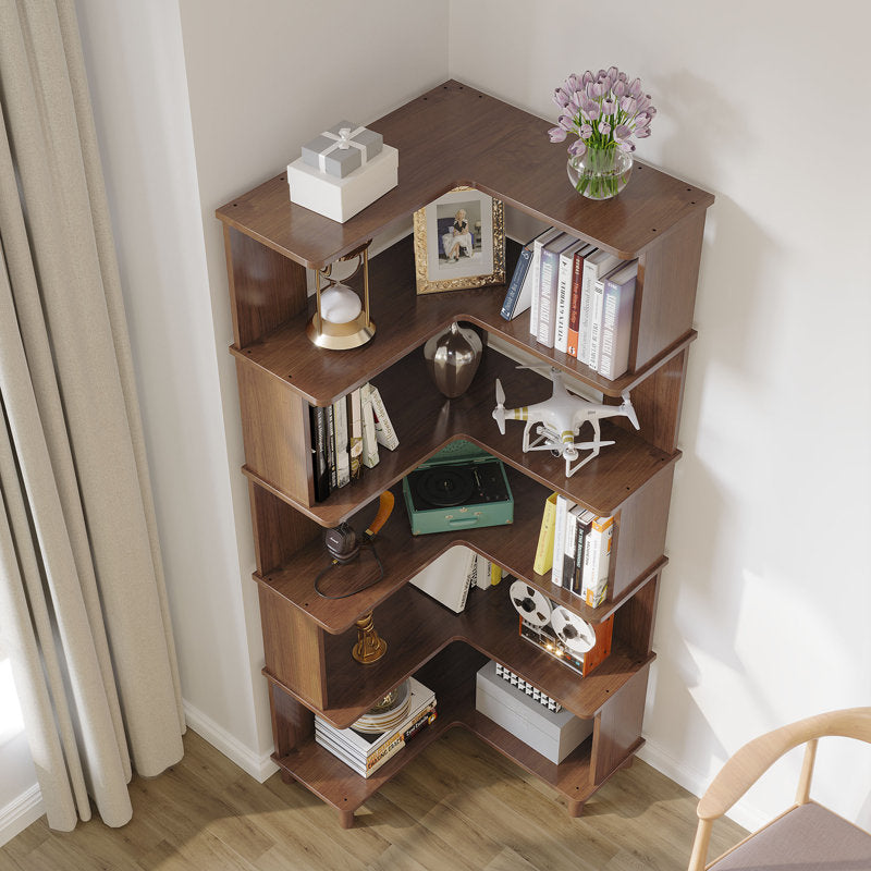 Cuadra - Solid Wood Corner Bookshelf for Home Office Storage