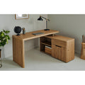 Cuuba - 55" L-Shaped Modular Wood Desk with Storage for Home Office