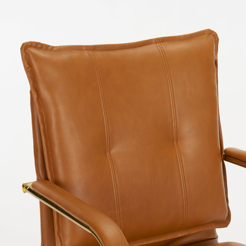 Dareece - Faux Leather Executive Task Chair with Gold Base