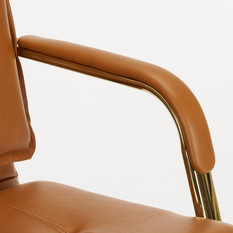 Dareece - Faux Leather Executive Task Chair with Gold Base