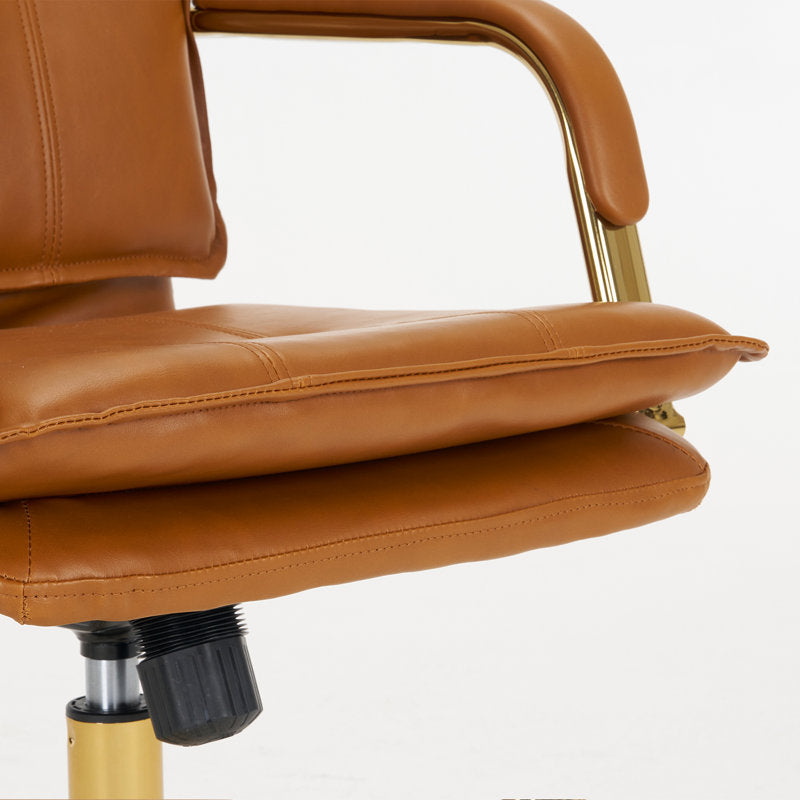 Dareece - Faux Leather Executive Task Chair with Gold Base