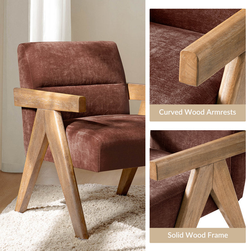 Donohoe - Mid-Century Modern Wood Accent Chair for Living Room