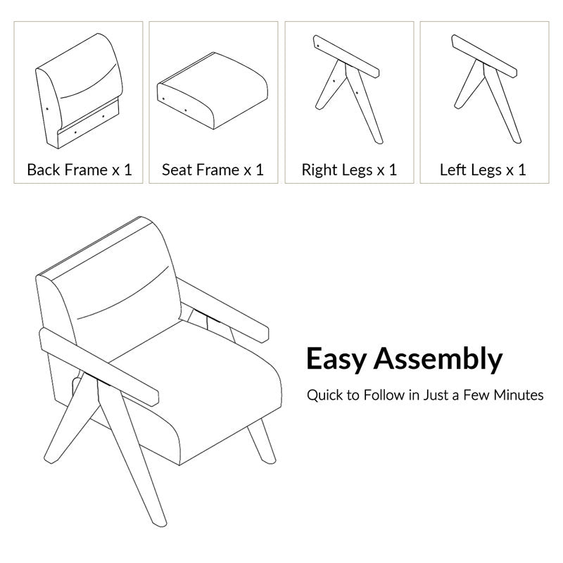 Donohoe - Mid-Century Modern Wood Accent Chair for Living Room