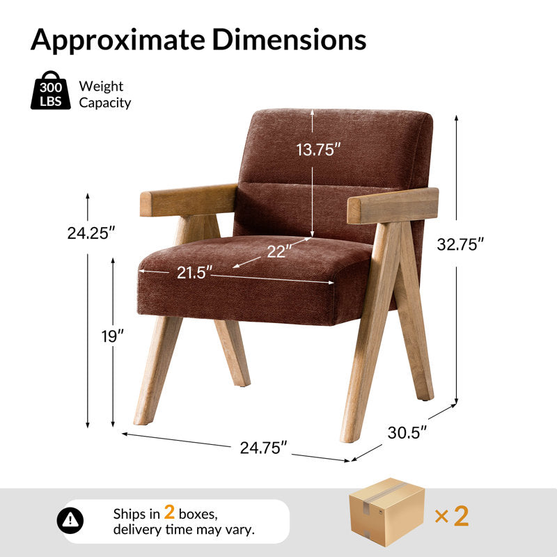 Donohoe - Mid-Century Modern Wood Accent Chair for Living Room