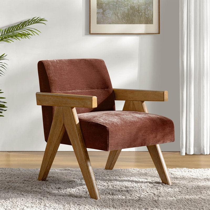 Donohoe - Mid-Century Modern Wood Accent Chair for Living Room