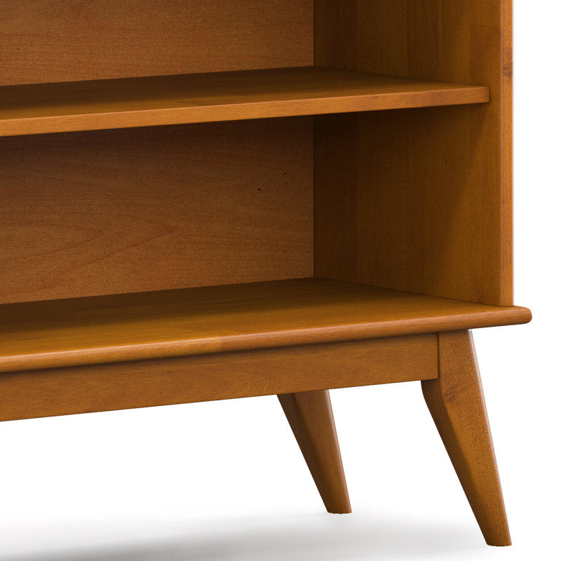 Draper - Solid Wood Low Bookshelf Mid-Century Modern Media Console