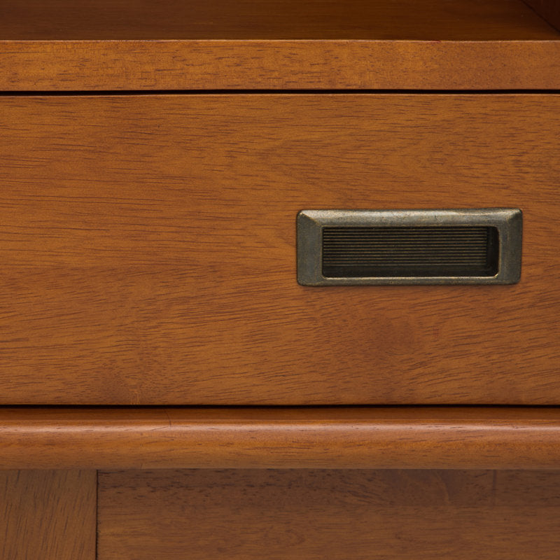 Draper - Solid Wood Mid-Century Modern Wide Bookshelf for Home Office