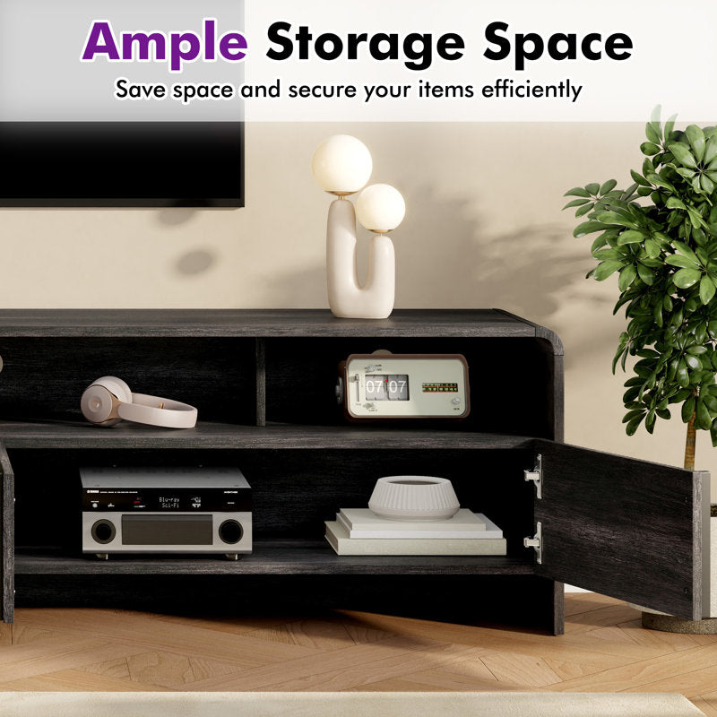 Dulane - 70" Modern Farmhouse TV Stand for TVs up to 75" - Black