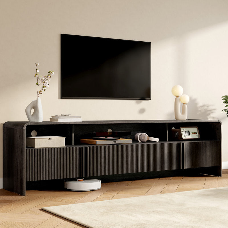 Dulane - 70" Modern Farmhouse TV Stand for TVs up to 75" - Black