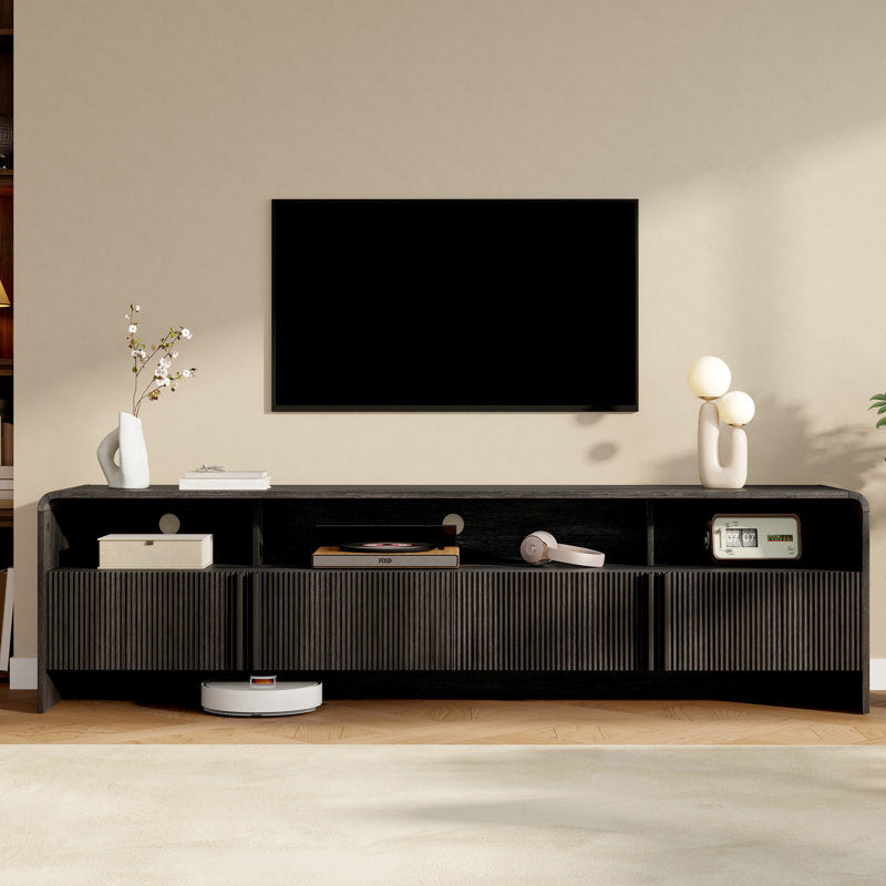Dulane - 70" Modern Farmhouse TV Stand for TVs up to 75" - Black