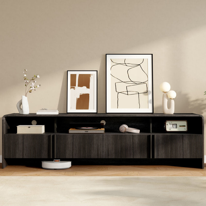 Dulane - 70" Modern Farmhouse TV Stand for TVs up to 75" - Black