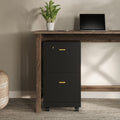 Ebern Designs - 2 Drawer Wood Rolling File Cabinet with Lock