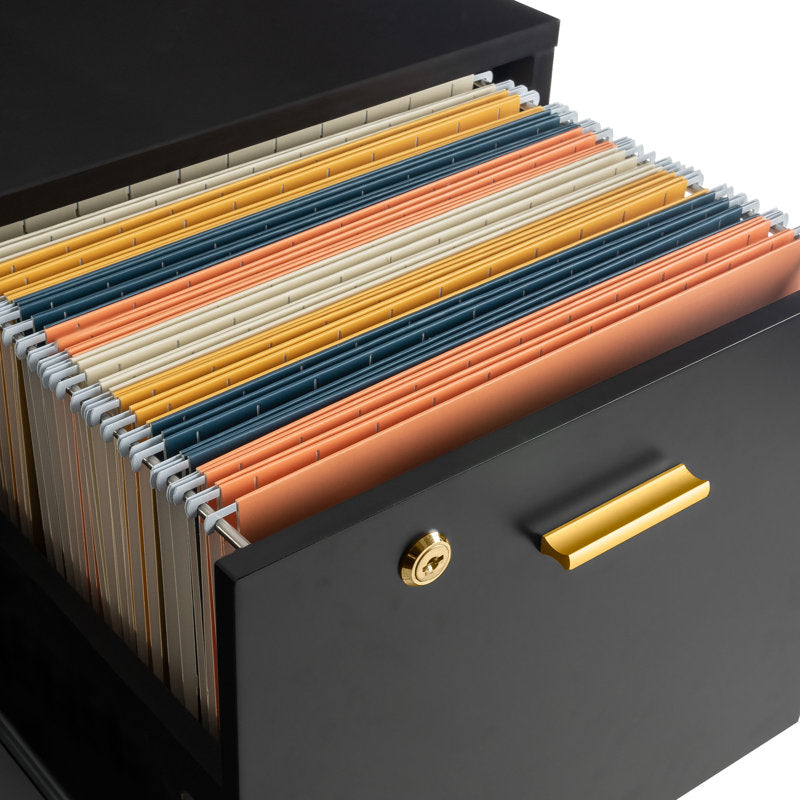 Ebern Designs - 2 Drawer Wood Rolling File Cabinet with Lock