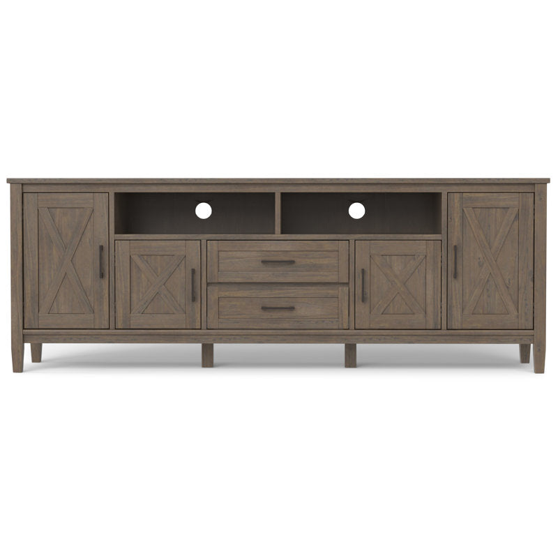 Ela - 72" Solid Wood TV Stand Transitional Media Console for 80" TVs