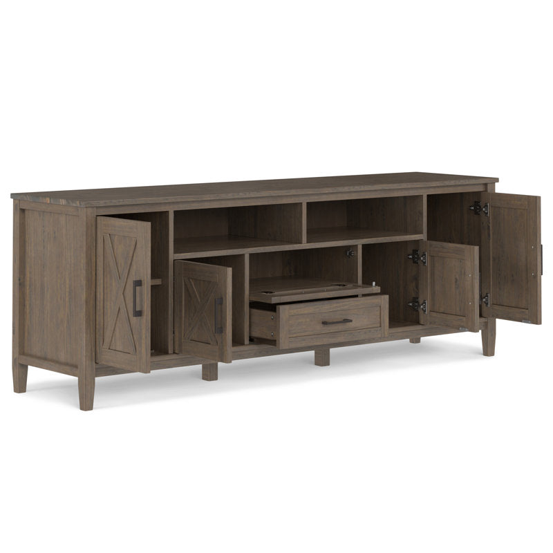 Ela - 72" Solid Wood TV Stand Transitional Media Console for 80" TVs