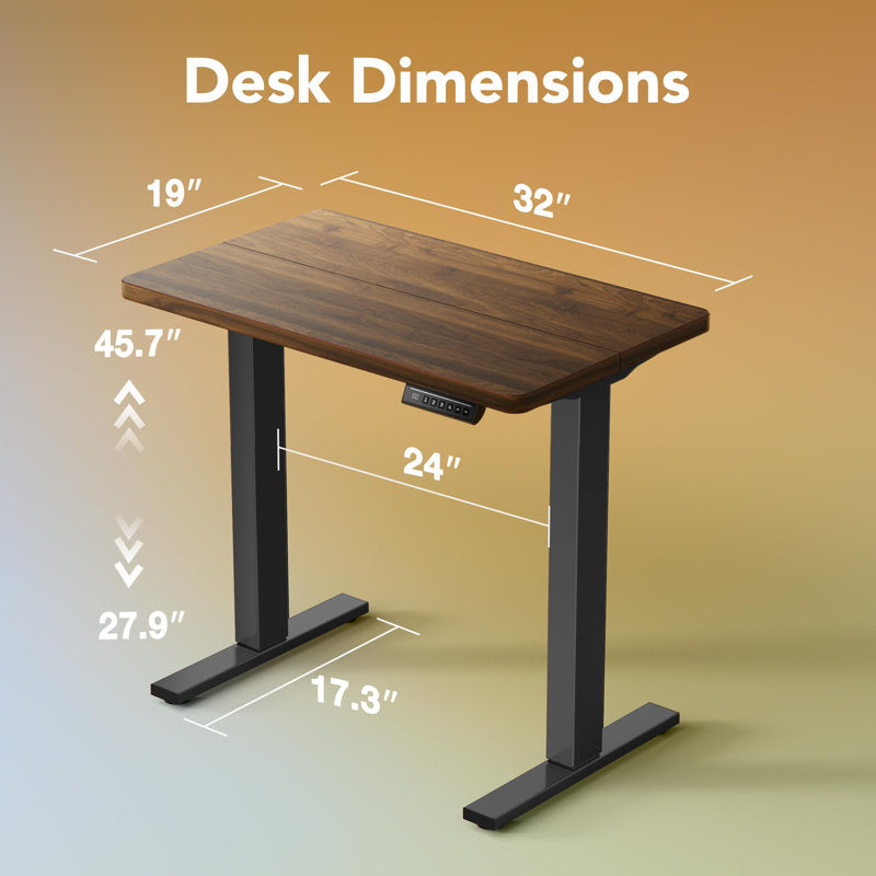 ApexLift - Electric Standing Desk Steel & Walnut Home Office