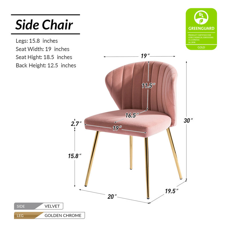 Euclid - Velvet Wingback Dining Chairs Set of 2 Mid-Century Modern