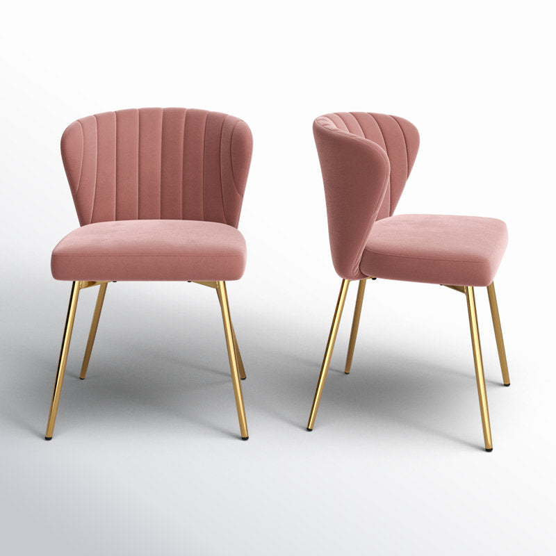 Euclid - Velvet Wingback Dining Chairs Set of 2 Mid-Century Modern