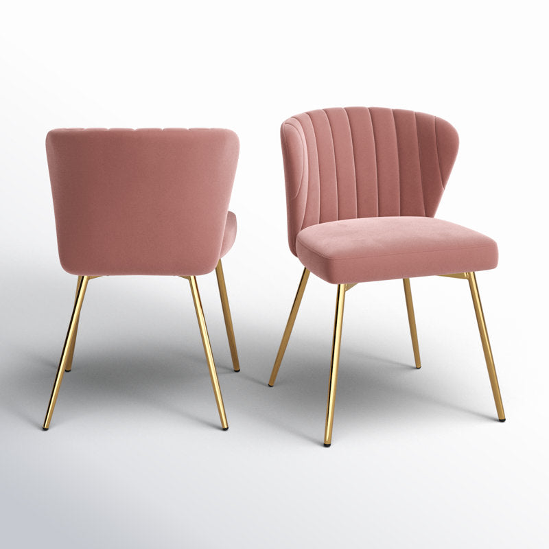 Euclid - Velvet Wingback Dining Chairs Set of 2 Mid-Century Modern