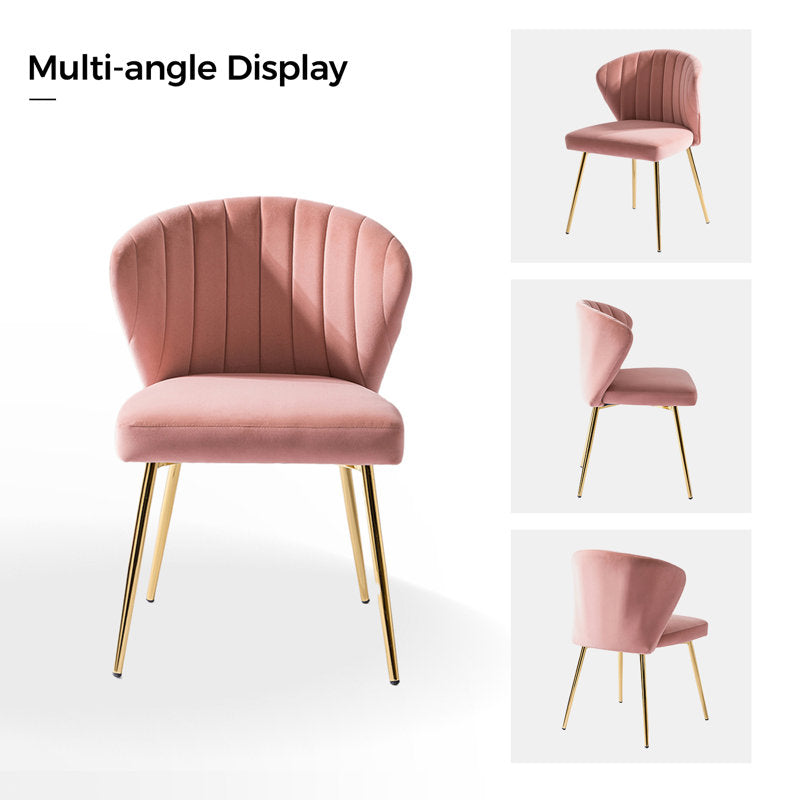 Euclid - Velvet Wingback Dining Chairs Set of 2 Mid-Century Modern