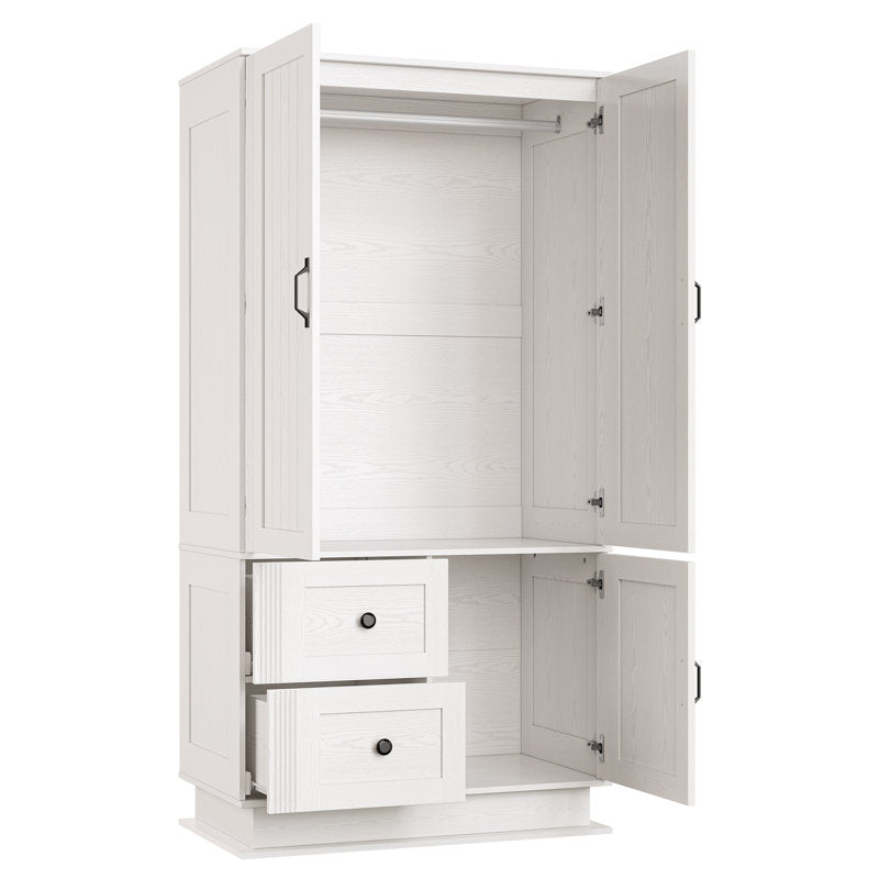Elara Farmhouse Wardrobe - 70" LED Armoire Closet for Bedroom