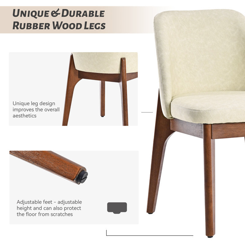 LuxeSuede - Faux Leather Dining Chairs Solid Wood Kitchen Seating