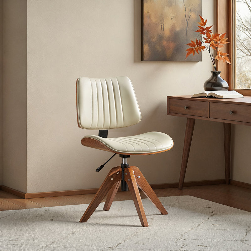 Moderna - Swivel Office Chair Mid-Century Faux Leather Desk Chair