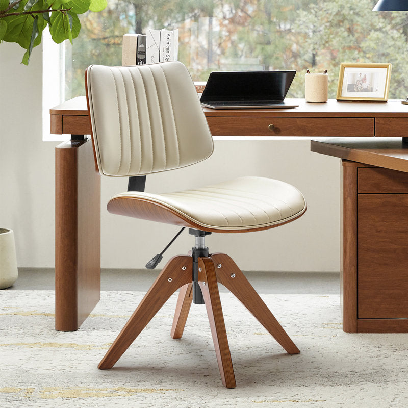 Moderna - Swivel Office Chair Mid-Century Faux Leather Desk Chair
