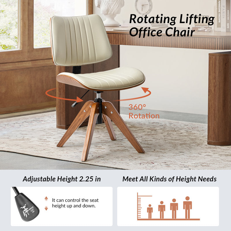 Moderna - Swivel Office Chair Mid-Century Faux Leather Desk Chair