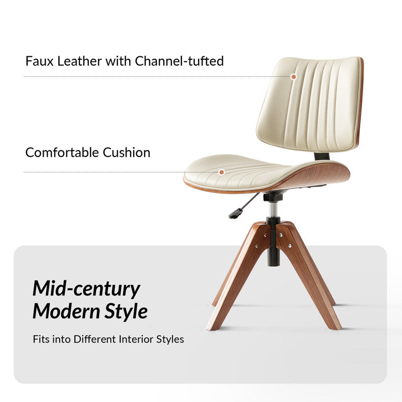 Moderna - Swivel Office Chair Mid-Century Faux Leather Desk Chair