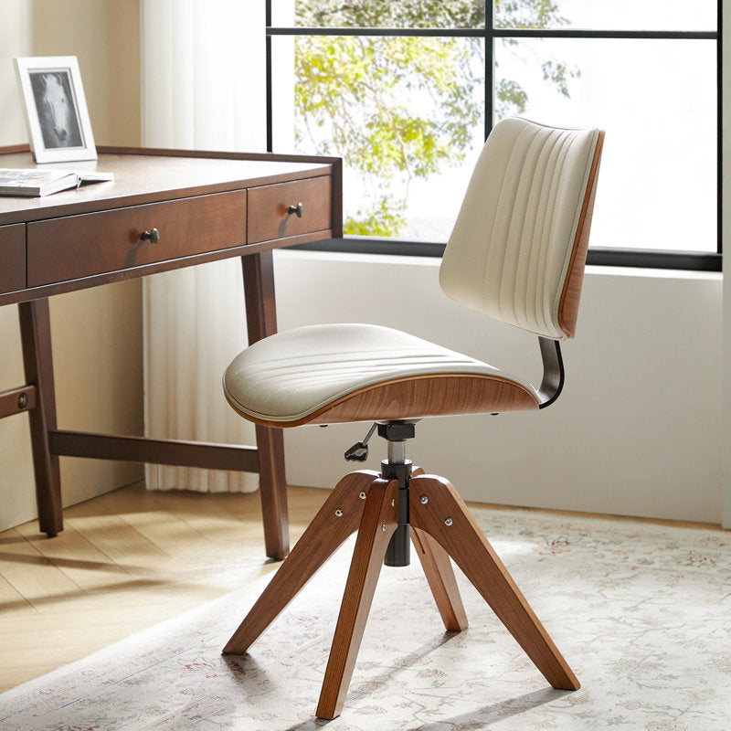Moderna - Swivel Office Chair Mid-Century Faux Leather Desk Chair