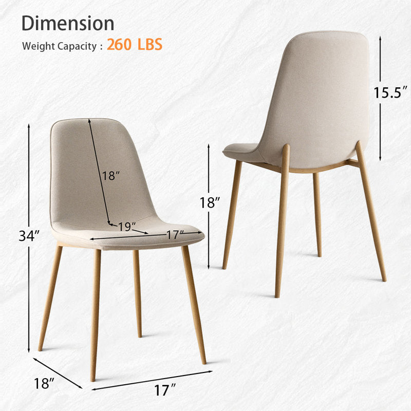 Folmar - Upholstered Dining Chair Set of 4 Mid-Century Modern Kitchen