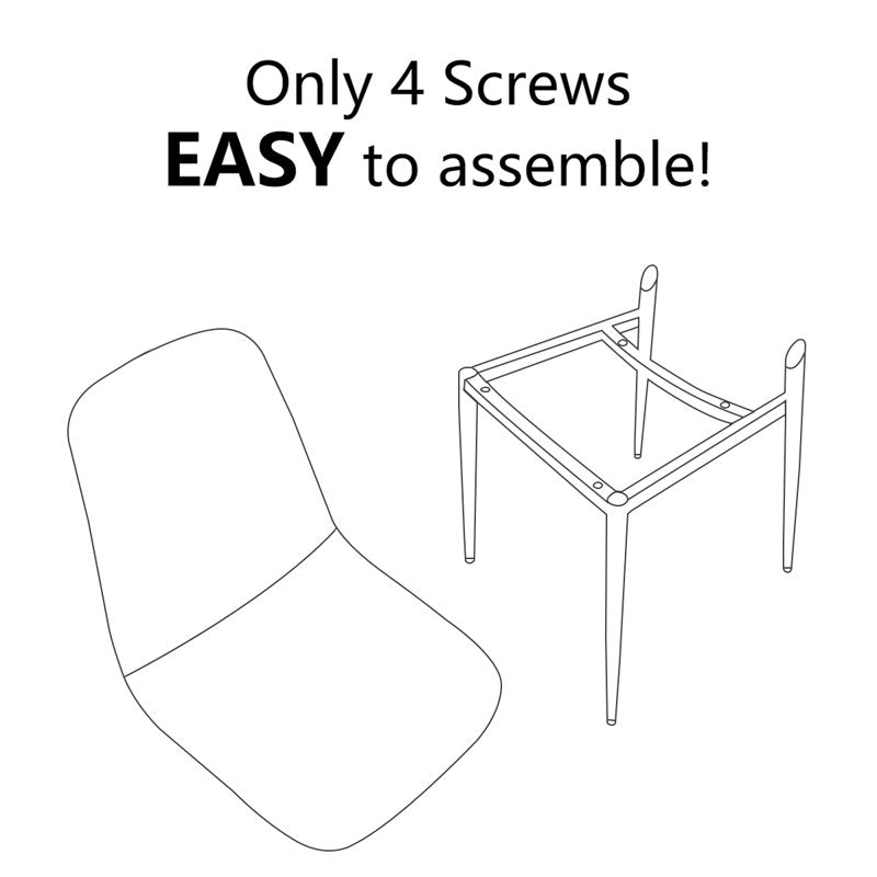 Folmar - Upholstered Dining Chair Set of 4 Mid-Century Modern Kitchen