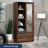 Fravel Wardrobe Armoire - Grand Walnut Wood Storage Cabinet with Mirror