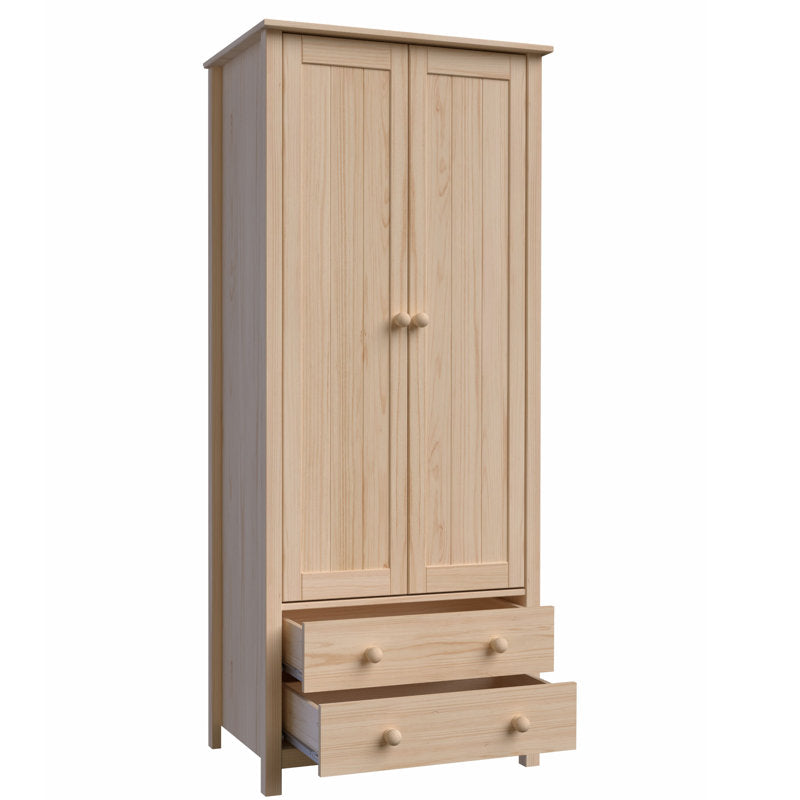 From the Tree - 2-Door Wardrobe Armoire Solid Pine Bedroom Storage
