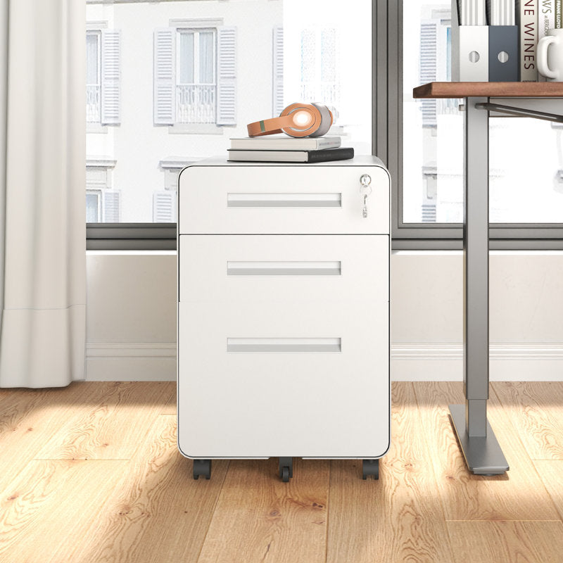 Titan - 3-Drawer Mobile Metal Filing Cabinet with Lock for Office