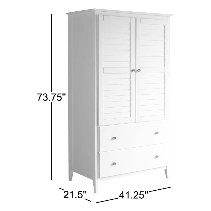 Greenport - Solid Wood Armoire Coastal Pine Bedroom Wardrobe