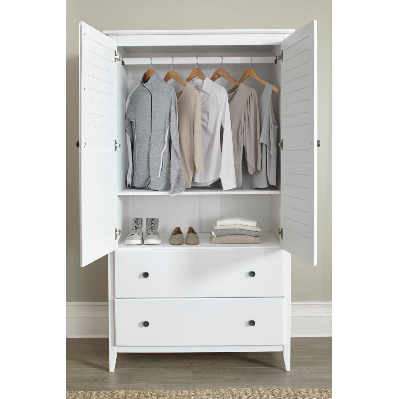 Greenport - Solid Wood Armoire Coastal Wardrobe for Bedroom Storage