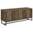 Arden Herringbone TV Console - Rustic Oak & Gunmetal Entertainment Stand