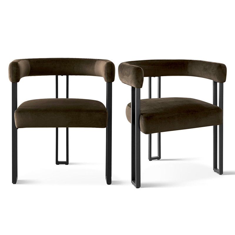Hikeem - Velvet Upholstered Dining Armchair Set of 2 - Modern Kitchen