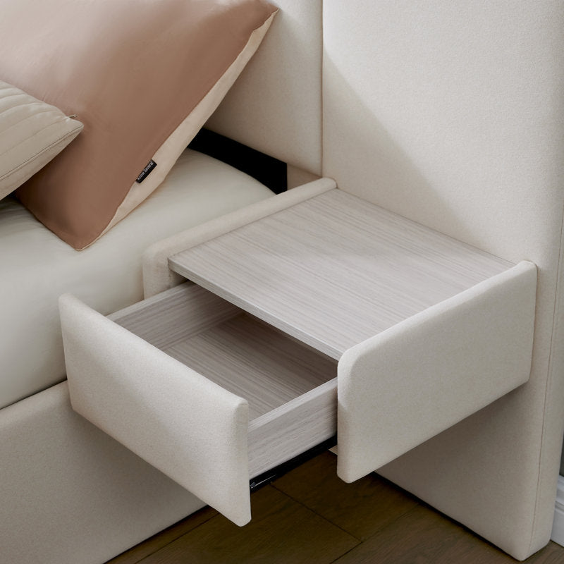 Iokaste - Velvet Gas Lift Storage Bed Frame with Nightstands